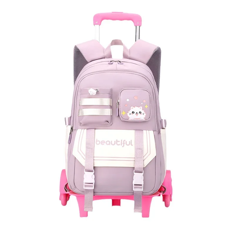 Sac à dos pour enfants sac d'école pour filles école sac à dos à roulettes enfants voyage bagages chariot sacs école sac à dos avec roues