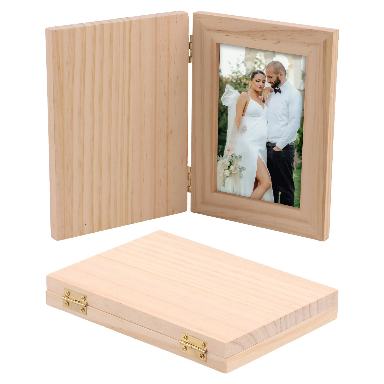 2Pcs Holz Foto Rahmen Sicher Massivholz Bilderrahmen Praktische Baby Foto Display für Home Desktop Hochzeit Bild Image