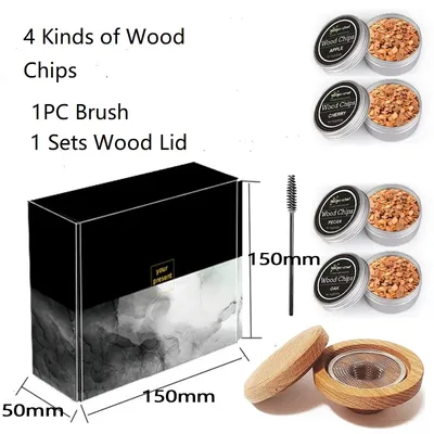 Whiskey Smoke Cocktail Accessories Smoking Wood Chips Cigar Lighter Base Food Steak Beverage Father's Gift Customized Flavors