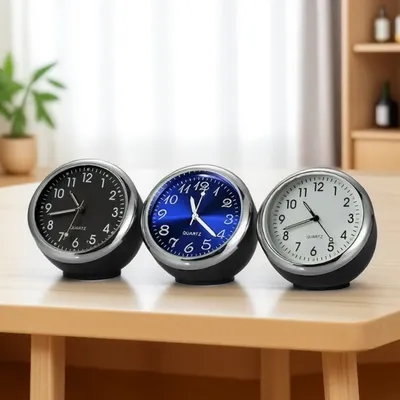 Universal 40mm Round Car Clock Electronic Watch Quartz Dashboard Decoration Air Conditioning Vent Accessories for Vehicles
