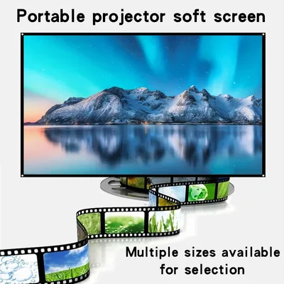 Supports 3D projection, high-density soft screen, wall mounted, no punching, washable 60-150 inches, outdoor space saving