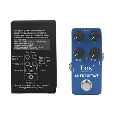 A99I-IRIN RS-19 Talent Octave Guitar Effect Pedal 3 Octave Separate Sounds Effects True Bypass Pedals Guitar Accessories