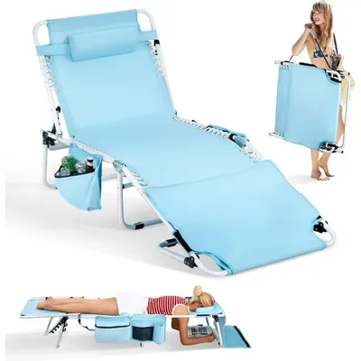 Oversized Tanning Chair with Face Hole & Carrying Bag, Beach Lounge Outdoor for Adults, for Sun Tanning