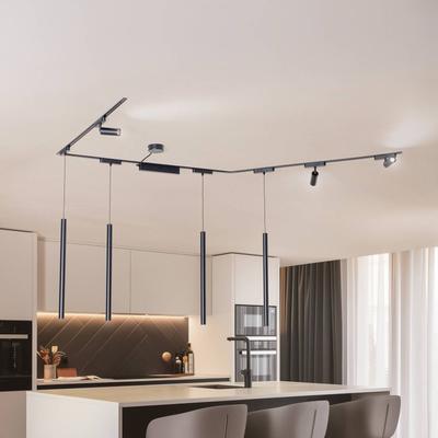 Lindby Schienensystem Lumaro,Spots,Pendel,7-flg.,schwarz,48V,dimmer Image