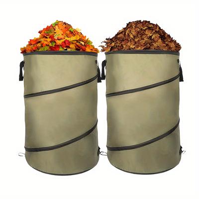 TEMU 2pcs 30 Gallon Pop Up Outdoor Camping Folding Trash Can Portable Car Trash Can Oxford Bag Handbag Home Storage Bucket Folding Bag Gar Bag Image
