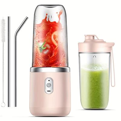 TEMU Portable Blender, Usb Rechargeable Smoothie Blender, For Shakes And Smoothies With 6 Sharp Blades, Travel Lid, Portable Blender For Kitchen, Office Image