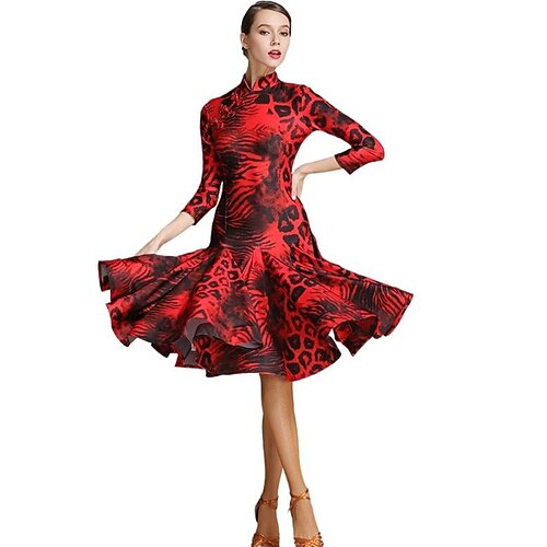 Frauen Gesellschaftstanzkleid Latein Modern Walzer Tango Kleider Professionelles Wettkampftanzkostüm Image