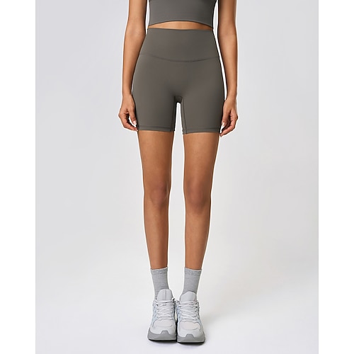 Damen Fitnesshose Pilates-Hosen Yogahose Leicht Hohe Taille Fitnessstudio Pilates Zumba Unterteile Einfarbig Violett Dunkelrosa Hellbraun Sport Sportkleidung Image