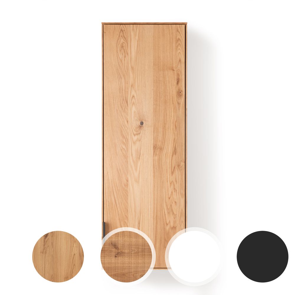 Massivholz »Lugano« Hängevitrine II Anthrazitglas Front / Anschlag rechts