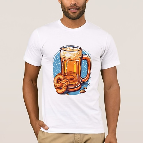 T-Shirt Bayerisch München Deutsch alpin T-Shirt Ärmel Grafik für Herren Erwachsene Heißprägen für Karneval Oktoberfestbier Party Alltagstauglich Image