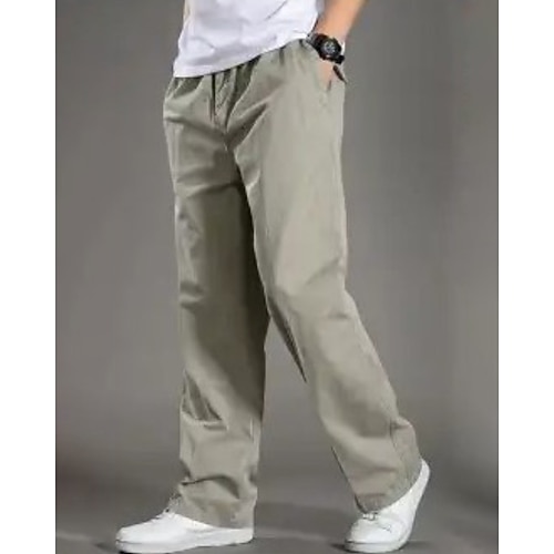 Herren Outdoorhosen Cargohosen Wanderhosen Herbst Außen Normale Passform Leicht Atmungsaktiv Unterteile Elastischer Bund Hellgelb Dunkelgrau Baumwolle Camping / Wandern / Höhlenforschung Laufen M L Image