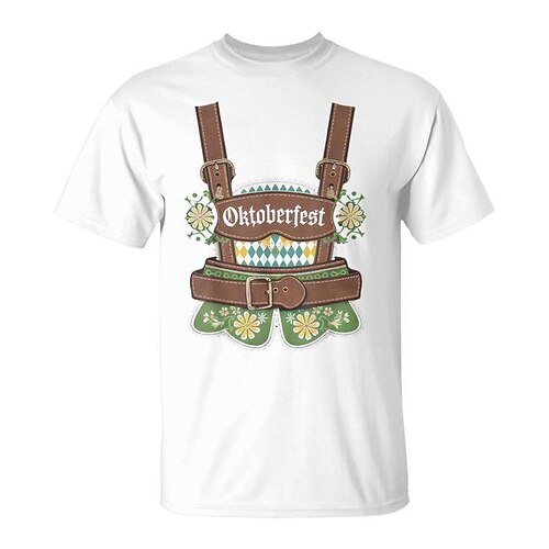 T-Shirt Bayerisch München Deutsch alpin T-Shirt Ärmel Grafik für Herren Damen Erwachsene Heißprägen für Karneval Oktoberfestbier Party Alltagstauglich Image