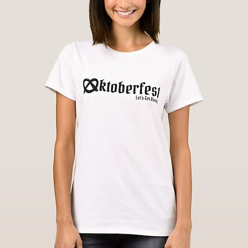 T-Shirt Bayerisch München Deutsch alpin T-Shirt Ärmel Grafik für Damen Erwachsene Heißprägen für Karneval Oktoberfestbier Party Alltagstauglich Image