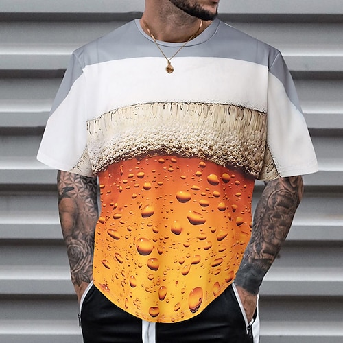 T-Shirt Bayerisch München Deutsch alpin T-Shirt Ärmel Grafik für Herren Erwachsene 3D-Druck für Karneval Oktoberfestbier Party Alltagstauglich Image