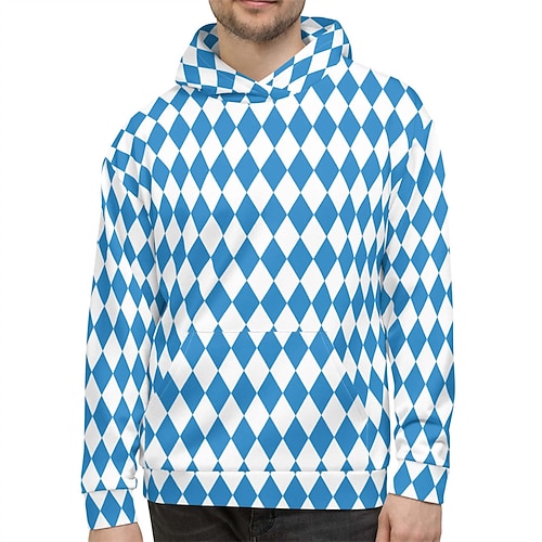 Kapuzensweatshirt Pullover Bayerisch München Deutsch alpin Bischofsärmel Grafik für Paar Herren Damen Erwachsene 3D-Druck für Karneval Oktoberfestbier Party Alltagstauglich Image