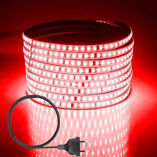 Wasserdichter LED Lichtstreifen Flexibles Band Seil Licht 120 LEDs/M Kein Treiber benötigt mehrere Farben Perfekt für Innen- und Außenbereich AC 220~240V 1 Stück für Image