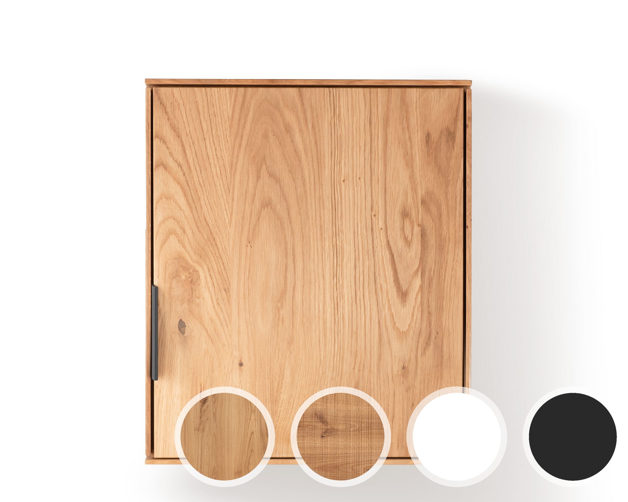 Massivholz »Lugano« Hängevitrine III Anthrazitglas Front / Anschlag links