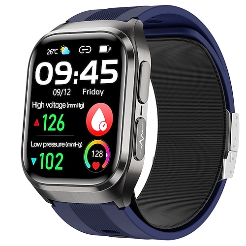 Luftpumpe Airbag-Typ genaue Blutdruckmessung EKG Elektrokardiogramm Temperaturüberwachung Schrittzähler Kompatibel Bluetooth-Anruf mit Android iOS Frauen Männer lange Standby Valentinstag Geschenk Image