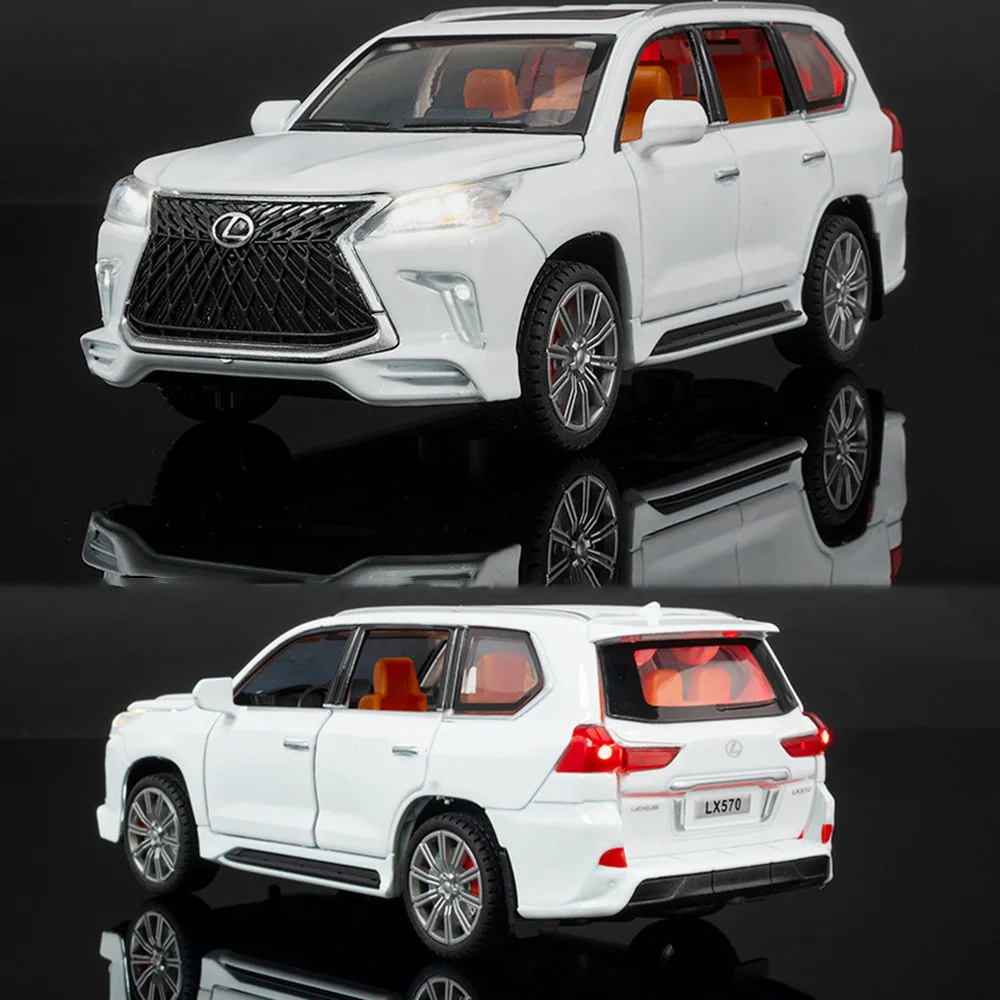 1:32 LX570 GLS580 SUV Auto Modell Spielzeug Diecast Metall Türen Geöffnet Sound Licht Zurückziehen Geländewagen Modelle Dekorative Geschenke Image