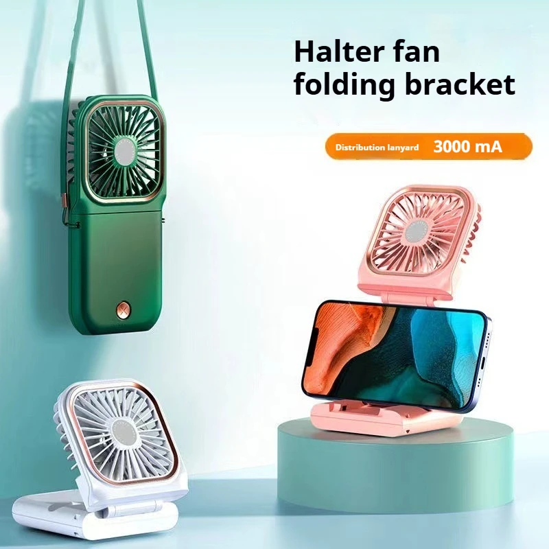 2025, sommer Neue Falten Hals Fan USB Lade Schatz Desktop Tragbare Stumm Handheld Mini Fan Outdoor Praktische Fan Geschenk Image
