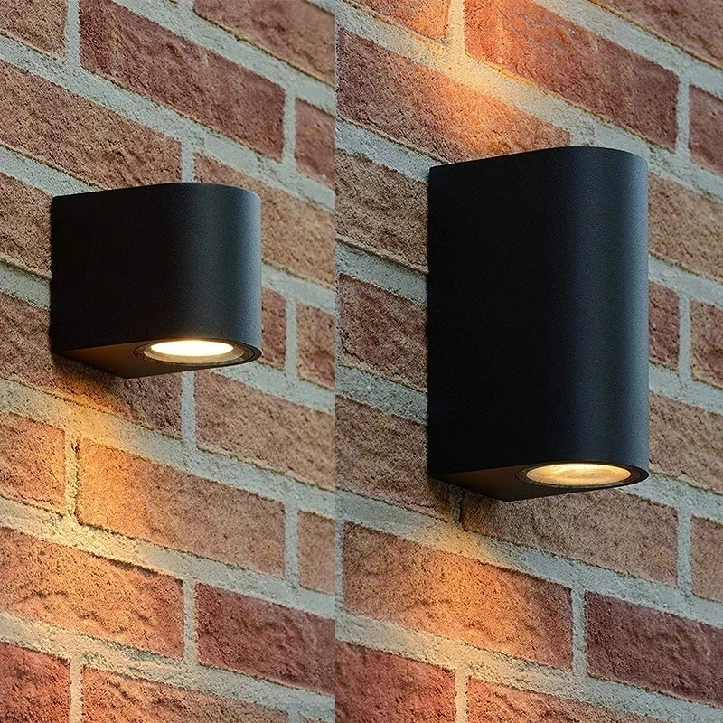 Wasserdichte Indoor Outdoor GU10 Runde/Quadratische LED-Wandleuchten LED-Aluminium-Wandleuchte Gartenleuchten Moderne Wandleuchten Veranda-Licht