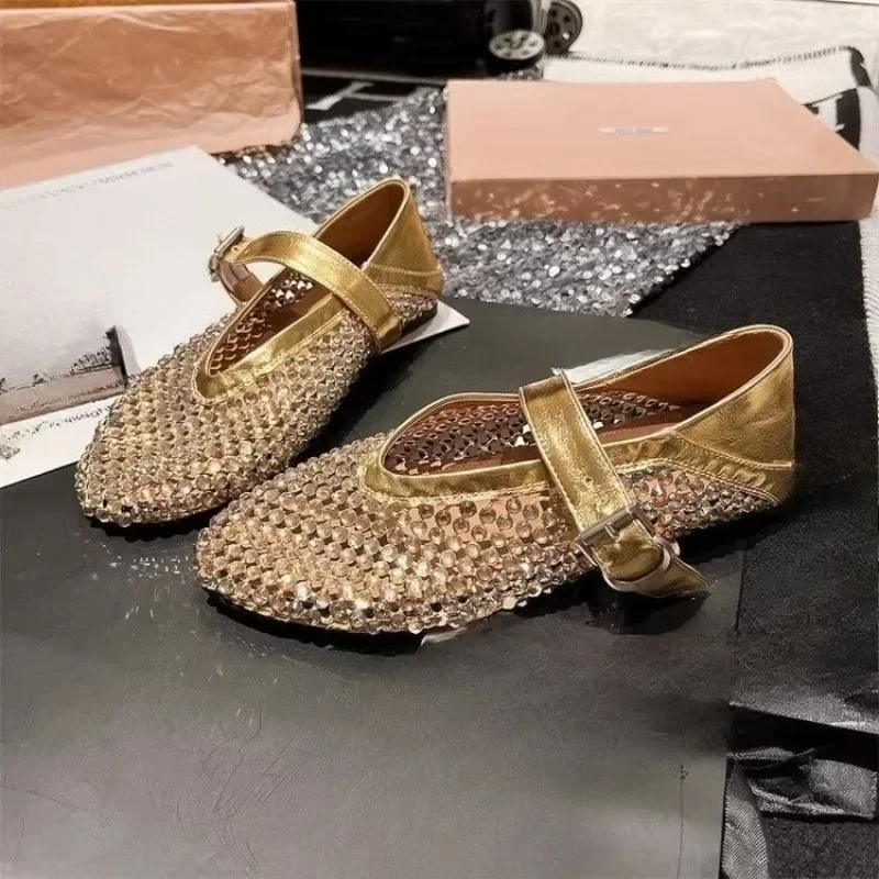 Sommer Neue Fischernetz Hohl-out Ein Wort Mary Zhen Baotou Einzelnen Schuhe Sandalen Frauen