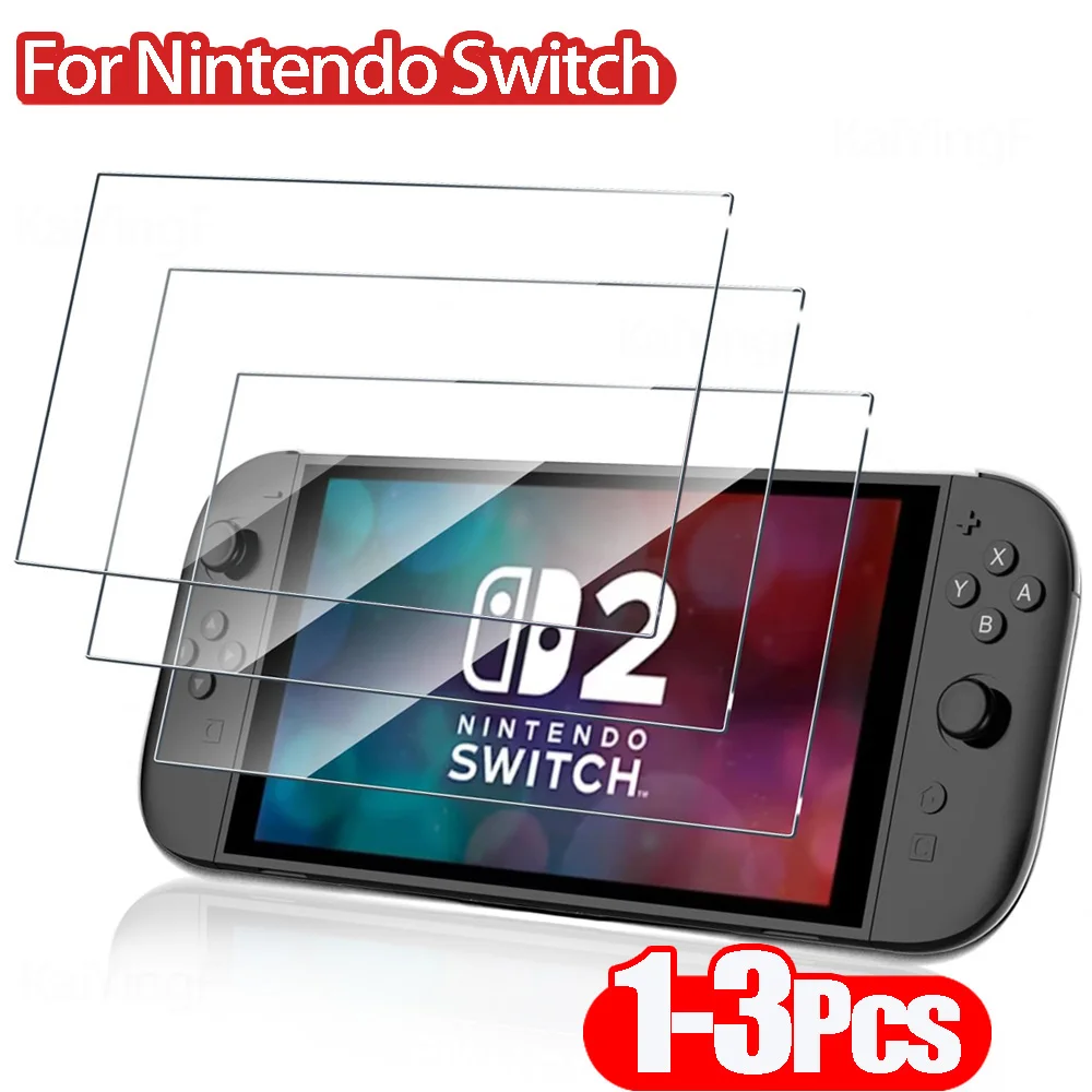 1–3 Stück gehärtetes Glas für Nintendo Switch 2 OLED Lite Displayschutzfolie, HD klare, kratzfeste Schutzfolie Image