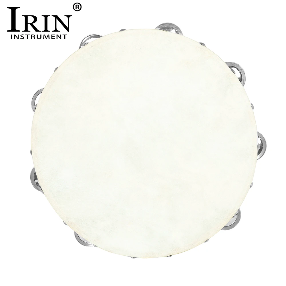 IRIN Orff-Tamburin, 25,4 cm, Schaffell, Handglocke, Trommel, Kindermusikinstrumente, Tamburin für Kinder, Aufklärung, Bildung Image