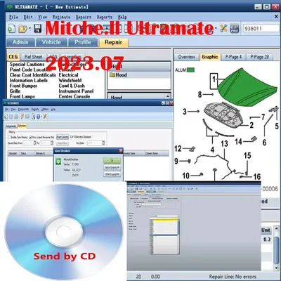 Mitchel Ultramate 2023.07 Professional Vehicle Estimating Software|Collision Repair Tool with Permanent License Patch | Step-by
