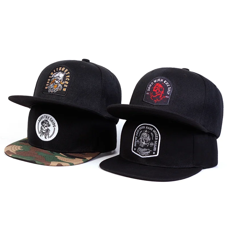 Unisex Skelett Kopf Schiff Anker Stickerei Hip-Hop Hüte Outdoor Einstellbare Casual Baseball Caps Sonnenschutz Hut Sport Kappe