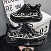 Gestickte Low-Top-Herrenschuhe, modische, vielseitige Papa-Schuhe mit dicken Sohlen, leichte, luxuriöse vulkanisierte Schuhe, sportliche Freizeitschuhe