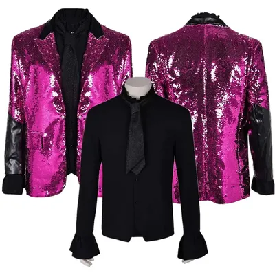 Fancy Ghost Cosplay Jacke Lila Mantel Rites Here Fantasy Rites Now Herren Hemd Krawatte Kostüm Outfits Halloween Karneval Party Anzug Image