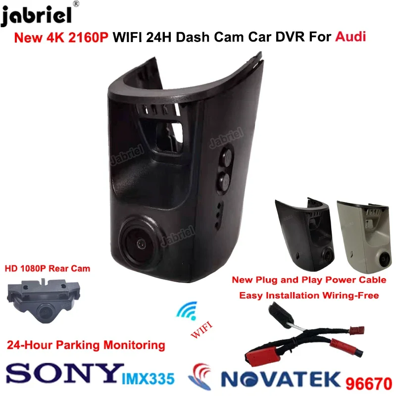 Jabriel 4K Auto DVR für Audi A4 B6 B7 B8 A6 C6 C7 C8 A5 A7 A8 Q5 Q7 Tt RS3 RS5 RS7 2013 2014 2018 2020 mit Lichtsensor Dash Cam Image