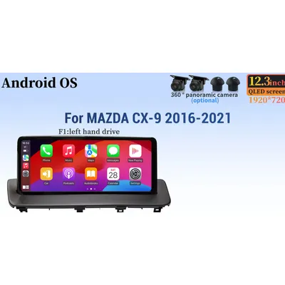 12.3" Android 14 For MAZDA CX-9 2016-2021 Car Radio Multimedia Navigation 4G GPS Carplay Stereo Touch Screen