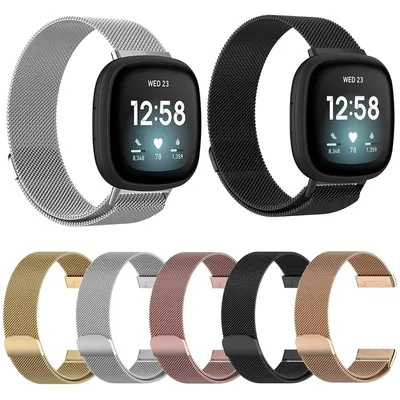 XDfind Milanese Magnetic Metal Watch Band Wristband For Fitbit Versa 4 / 3 / Sense 2 / Sense Size: S/L