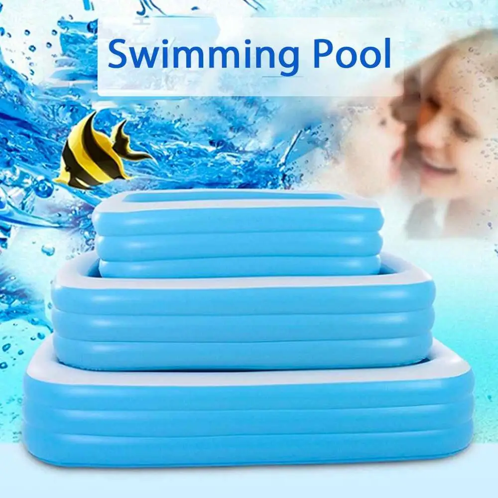 Großes Familienpool, aufblasbarer Schwimmbecken, abnehmbarer Pool, 2 m/2,6 m/3,5 m, PVC, für Erwachsene und Kinder, Badewanne, Badewanne, Wasserbecken für Kinder Image