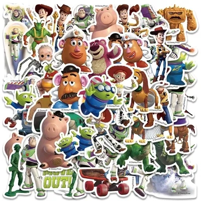 50PCS Classic Movie Anime Toy Story Aufkleber Kawaii Cartoon Aufkleber für Skateboard Gitarre Tasse Laptop Gepäck Notebook Kinder Spielzeug Geschenk Image