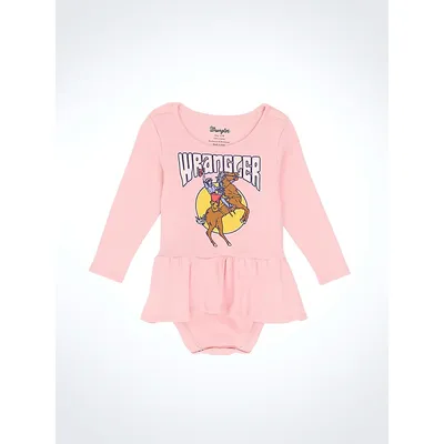 Wrangler Baby Girls Skirted Graphic Bodysuit Pink Size 3-6 Months
