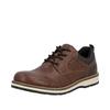 Schnürschuh RIEKER, Herren, Gr. 41, braun (dunkelbraun), Lederimitat, Textil, klassisch, Schuhe, Business Schnürer, Halbschuh, Casual Sneaker mit Innenreißverschluss