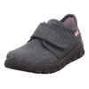 Hausschuh SUPERFIT "BOBBY WMS: Mittel", Kinder, Gr. 32, grau (dunkelgrau), Baumwolle, meliert, casual, Schuhe, Klettschuh mit Baumwoll-Futter, Größenschablone zum Download