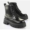 Schnürboots BUFFALO "ASPEN LACE UP", Damen, Gr. 38, schwarz, Lederimitat, modisch, Schuhe, Plateauboots, Schnürboots, Freizeitschuh mit markanter Profilsohle