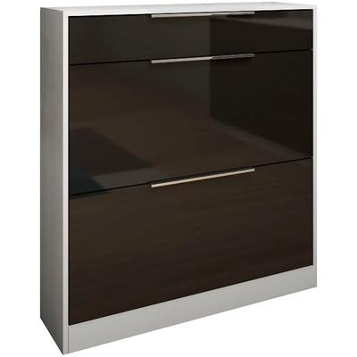 Schuhschrank BORCHARDT MÖBEL, weiß matt, graphit hg, B:89cm H:96cm T:24cm, Schränke, Stehende Montage, Wandmontage & Glasböden unter Mehr aus der Serie Image