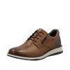 Schnürschuh RIEKER, Herren, Gr. 43, braun (braun, grau), Glattleder, unifarben mit Farbeinsatz, klassisch, Schuhe, Festtagsschuh, Halbschuh, Business-Schnürer mit weicher Innensohle