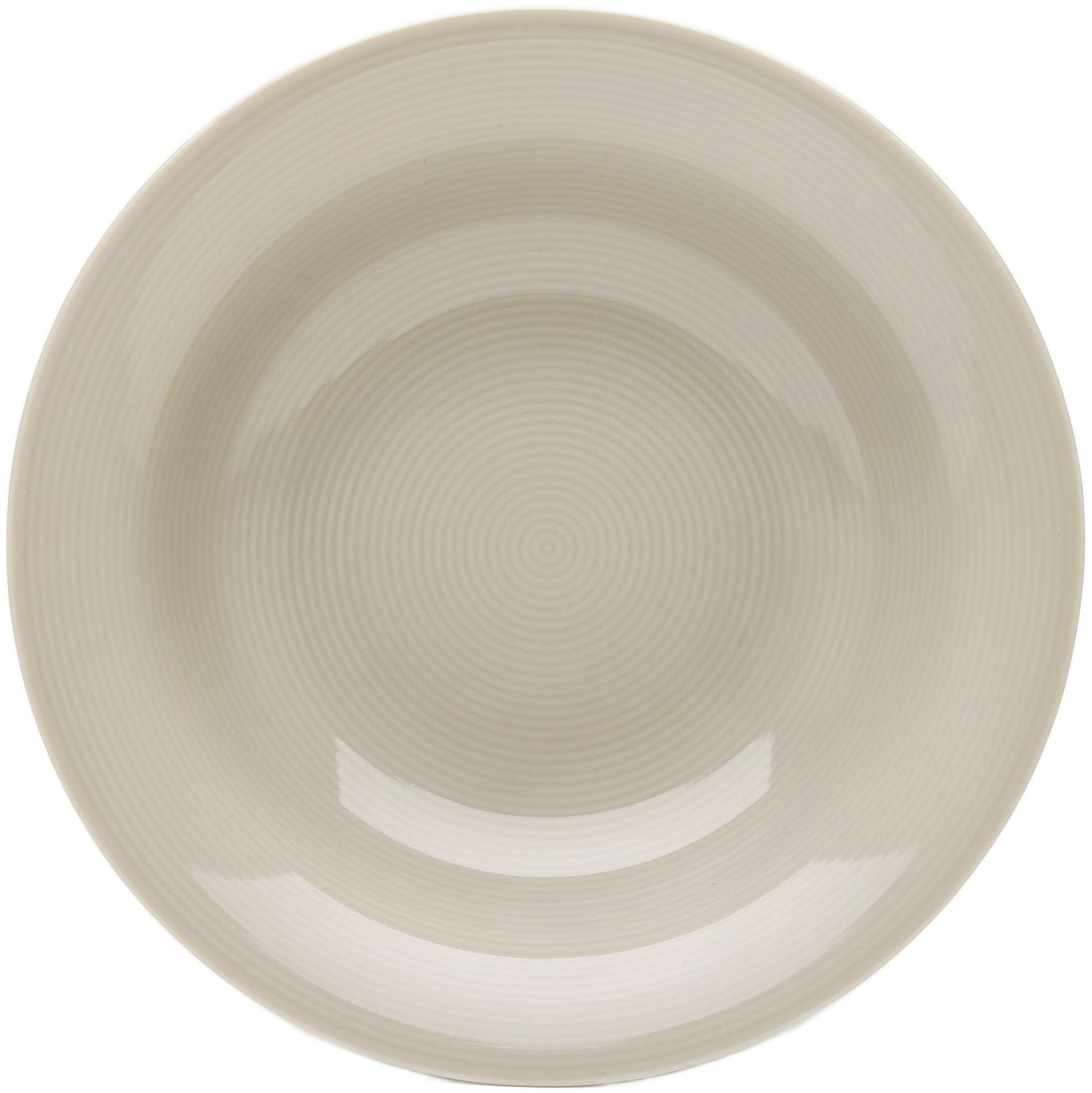 Pastateller VAN WELL "Jive, tiefer Teller 20 cm, 6 Stück", beige, H:4,5cm Ø:20cm, Porzellan, Speiseteller, dezentes Spiraldekor, spülmaschinen-und mikrowellengeeignet