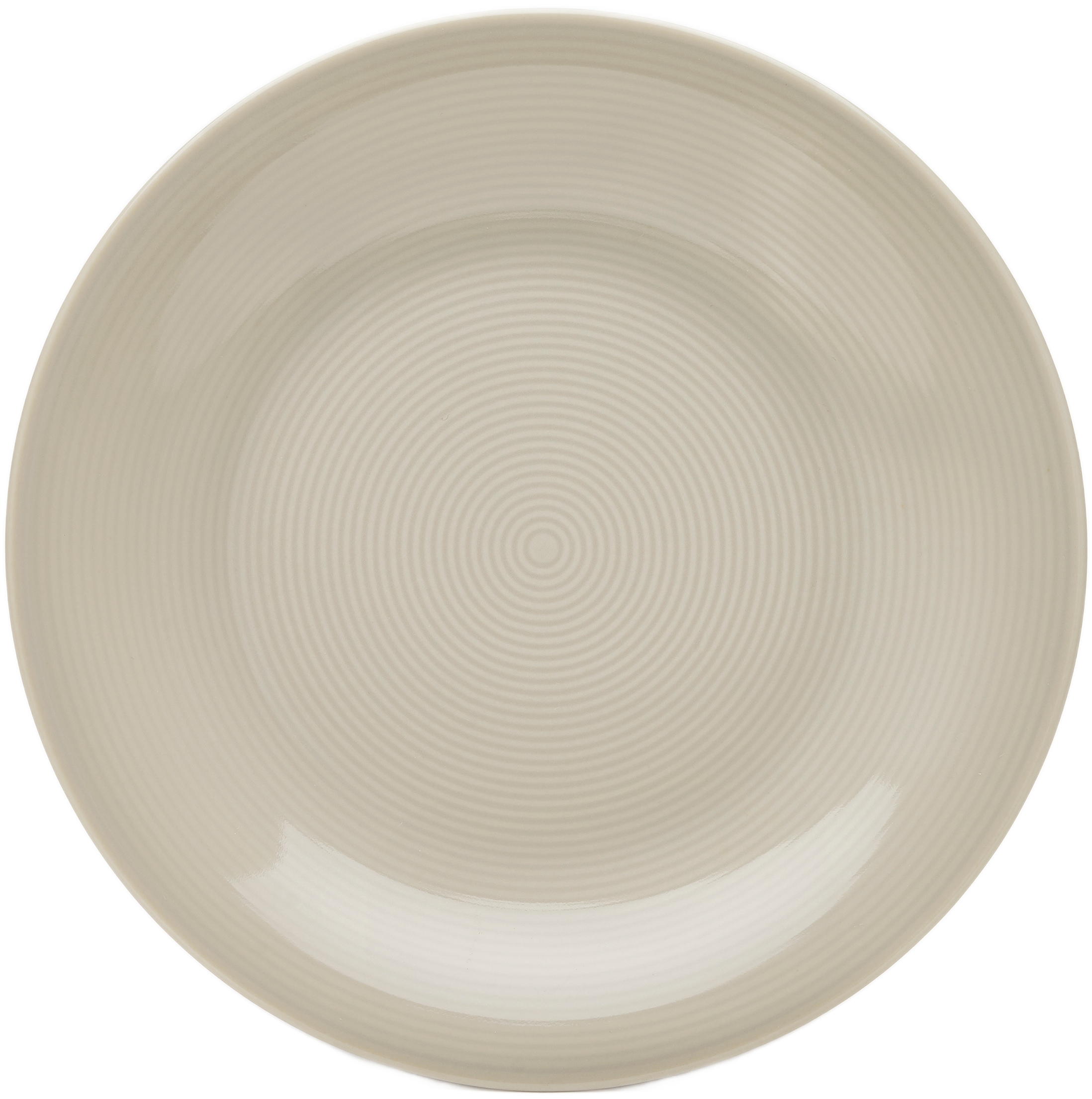 Dessertteller VAN WELL "Jive, Teller 21 cm, 6 Stück", beige, H:2,5cm Ø:21cm, Porzellan, Speiseteller, dezentes Spiraldekor, spülmaschinen-und mikrowellengeeignet