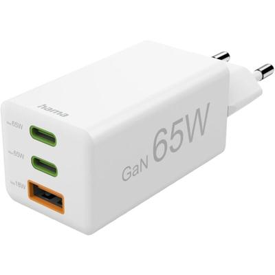 Hama 00201996 USB Ladegerät 65 W 1x USB-A, 2x USB-C® USB PD Weiß Innenbereich USB Power Delivery (US Image