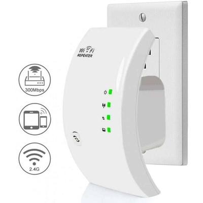 WiFi Repeater WiFi Verstärker 300Mbps Abdeckung bis zu 200m2, Weiß Ymyny Image