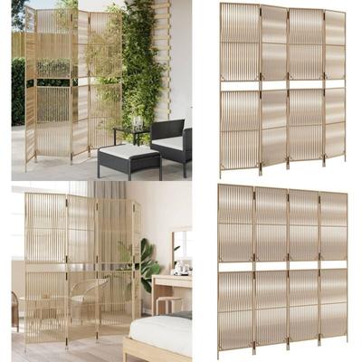 Paravent 4-tlg. Beige Poly Rattan - Raumteiler - Paravent - Trennwandsystem - Privacy Screen Image