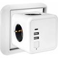 Treetalk - Presa multipla usb, multipresa da parete a cubo con 4 prese con 2 porte usb, 1 porta di