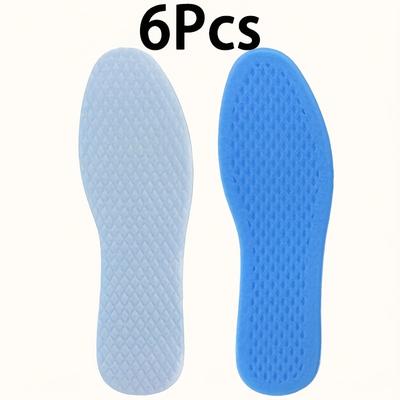 TEMU 6pcs Of Cool Insoles, Summer , Breathable, Soft, Sweat Absorbing, Shock-absorbing And Breathable, Comfortable Insoles, Suitable For Sports Shoes And Casual Shoes, Men's And Women's Insoles Image